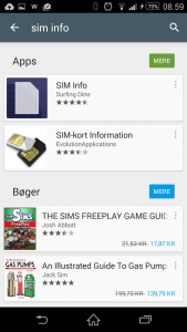 Click the "SIM info" app to find SIM card information